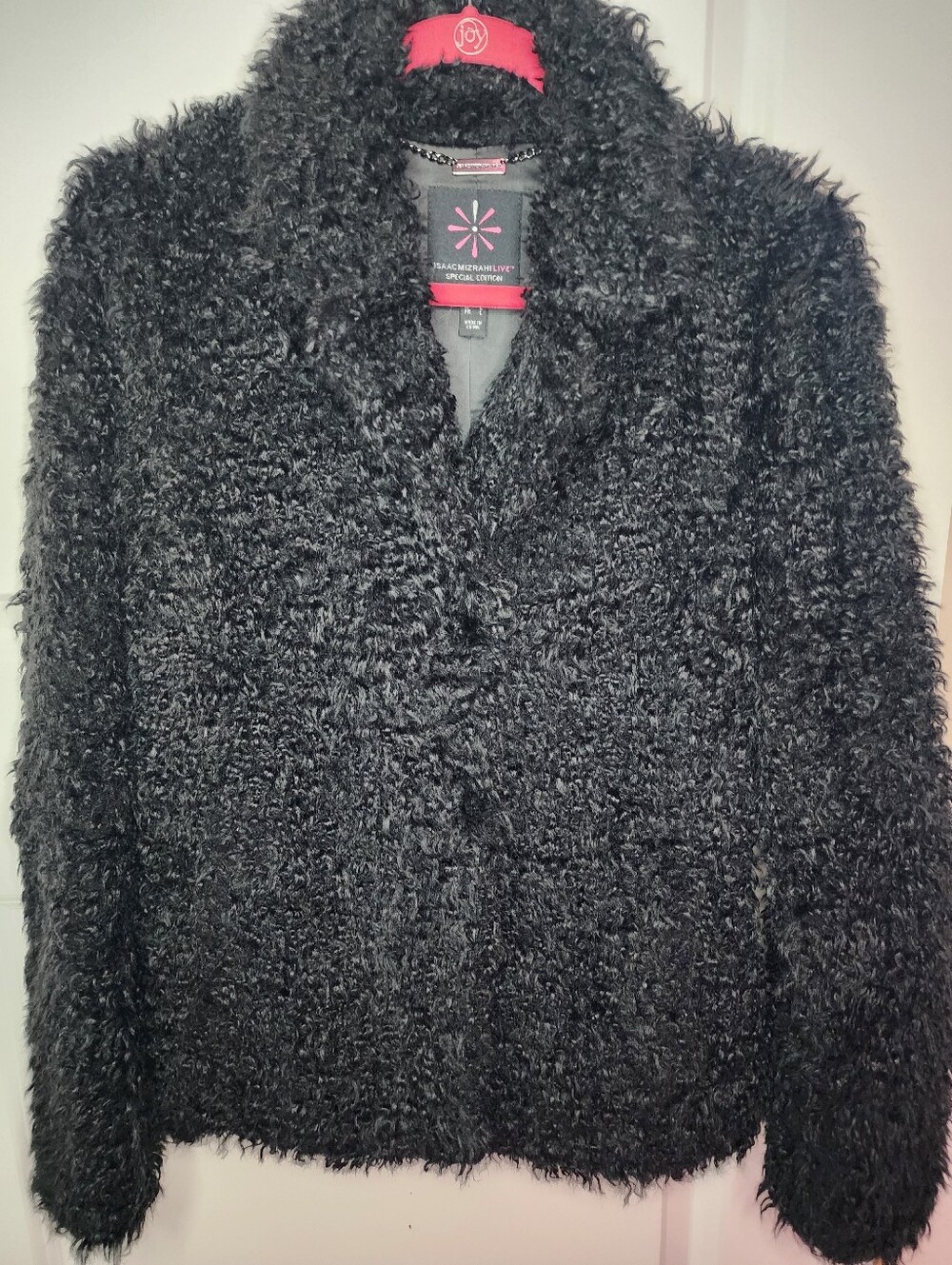 Isaac Mizrahi Limited Edition Short Teddy Coat Black Size M-US NWOT